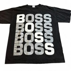 Vintage Hugo Boss single stitch large front‎ graphic tshirt size large READ